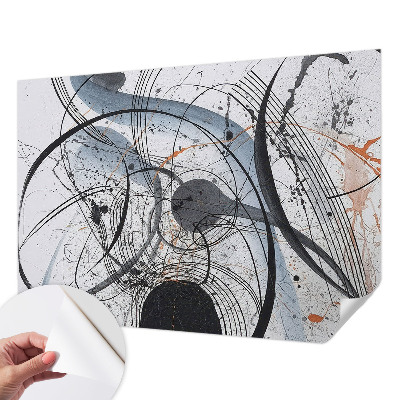 Self-adhesive wall mural with an expressive abstract design