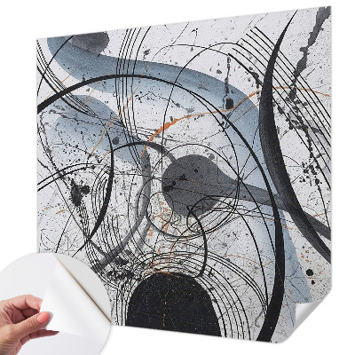 Self-adhesive wall mural with an expressive abstract design