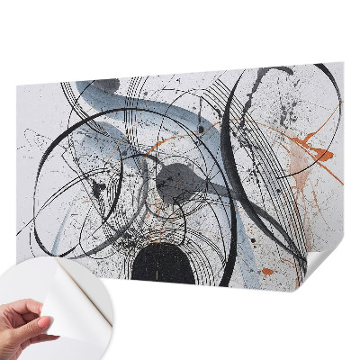 Self-adhesive wall mural with an expressive abstract design