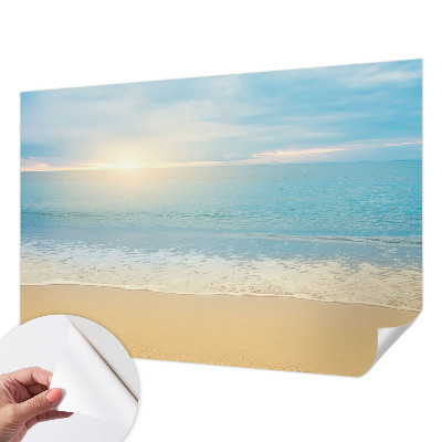 Peel and stick wallpaper mural with a sunrise design