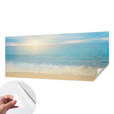 Peel and stick wallpaper mural with a sunrise design