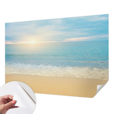 Peel and stick wallpaper mural with a sunrise design