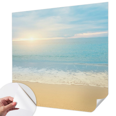Peel and stick wallpaper mural with a sunrise design