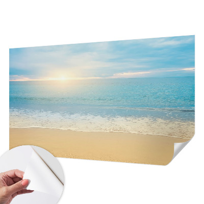 Peel and stick wallpaper mural with a sunrise design