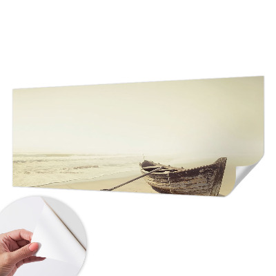 Stick-on wall mural featuring a peaceful seaside scene