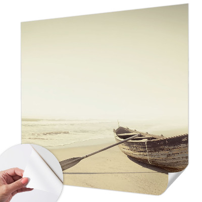 Stick-on wall mural featuring a peaceful seaside scene