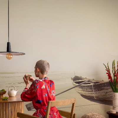 Stick-on wall mural featuring a peaceful seaside scene