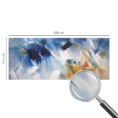 Removable wall mural wallpaper with colorful brushstroke pattern