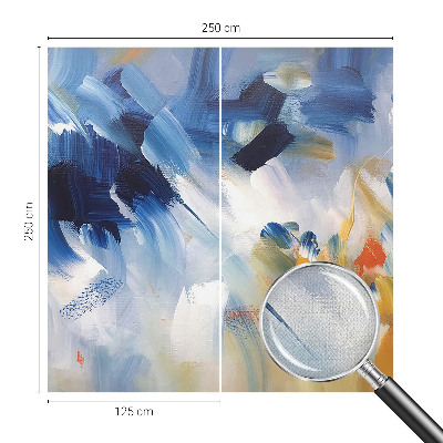 Removable wall mural wallpaper with colorful brushstroke pattern
