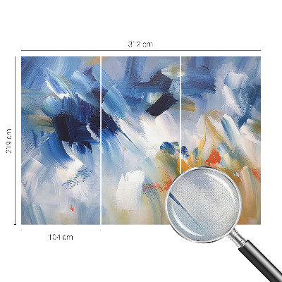 Removable wall mural wallpaper with colorful brushstroke pattern