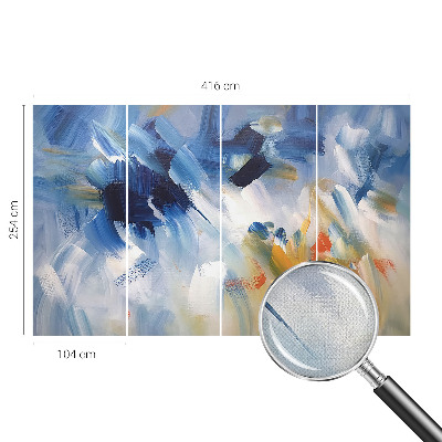Removable wall mural wallpaper with colorful brushstroke pattern