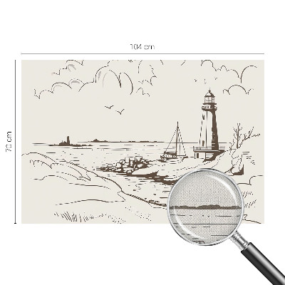 Peel and stick wall mural for living room with a coastal landscape motif