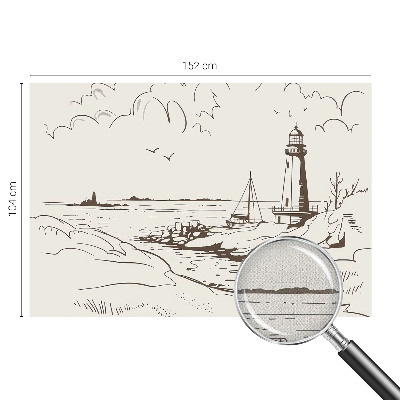 Peel and stick wall mural for living room with a coastal landscape motif