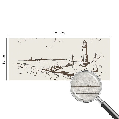 Peel and stick wall mural for living room with a coastal landscape motif