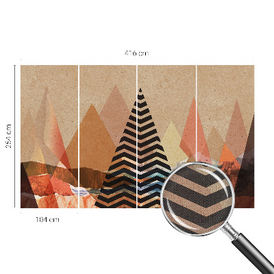 Peel and stick wall mural for bedroom with an abstract landscape design