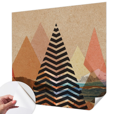 Peel and stick wall mural for bedroom with an abstract landscape design
