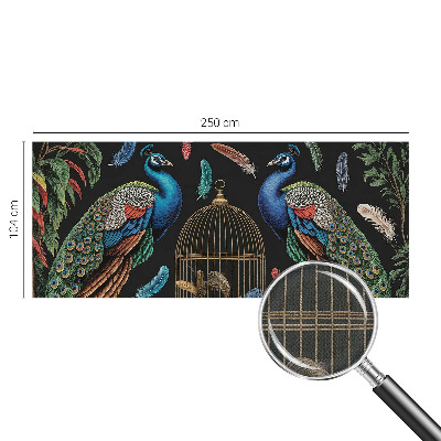 3D wall mural with an exotic peacock motif
