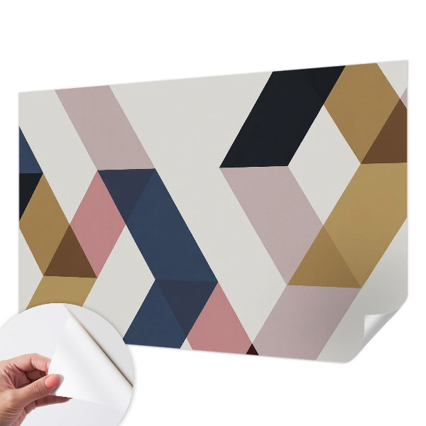 Peel and stick wall mural for kids' room Colorful rhombuses