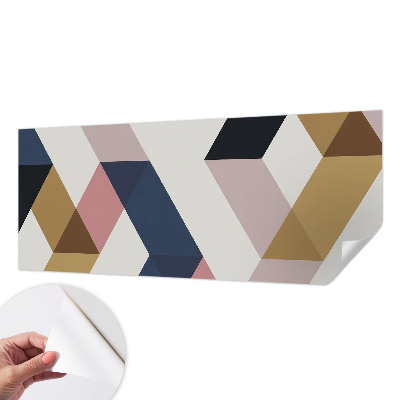 Peel and stick wall mural with colorful rhombus pattern designed for kids' rooms