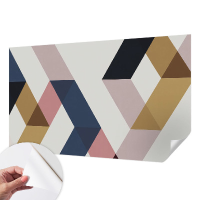 Peel and stick wall mural with colorful rhombus pattern designed for kids' rooms