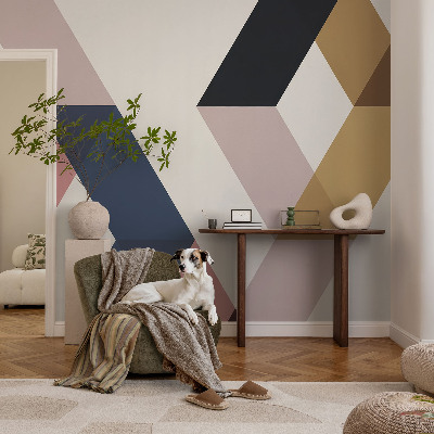 Peel and stick wall mural for kids' room Colorful rhombuses
