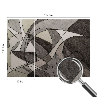 3D photo wallpaper mural with a geometric abstraction design