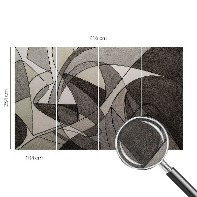 3D photo wallpaper mural with a geometric abstraction design