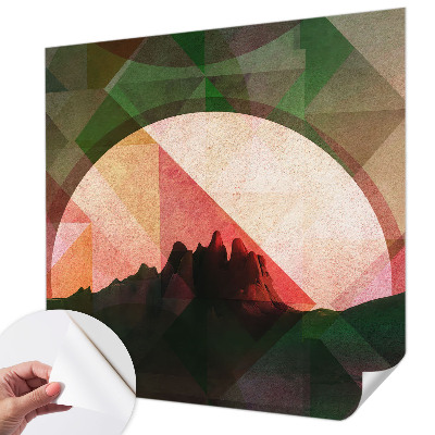Baby room wall mural with a picturesque hills design
