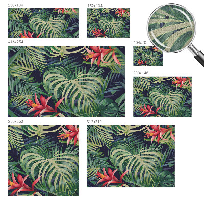Peel and stick wall mural with an exotic plants design