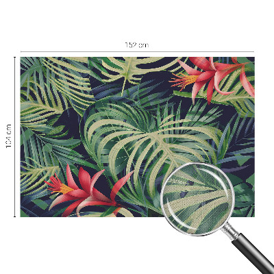 Peel and stick wall mural with an exotic plants design
