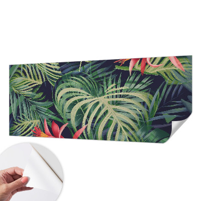 Peel and stick wall mural with an exotic plants design