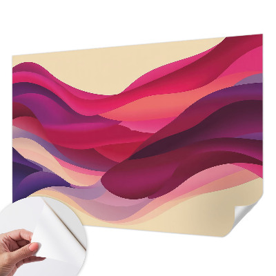Children's wall mural with a liquid waves design