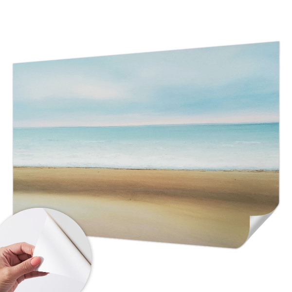 Stick-on wall mural featuring a seaside landscape