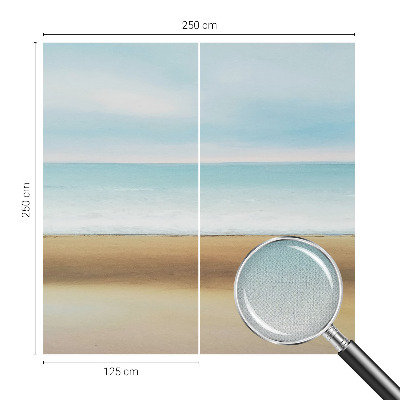 Stick-on wall mural featuring a seaside landscape