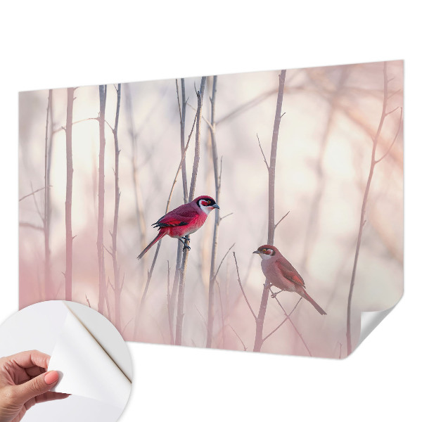 Self-adhesive photo wallpaper with a pair of birds