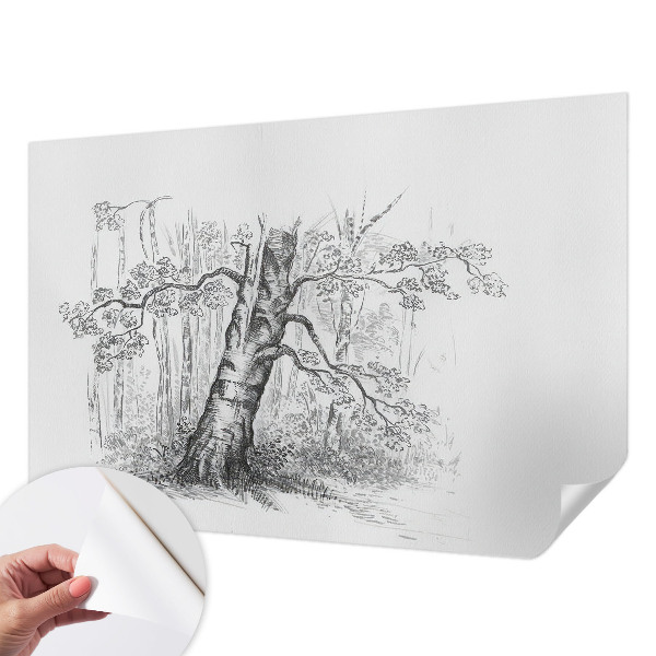Removable wall mural wallpaper Forest tree