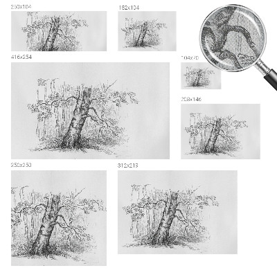 Removable wall mural wallpaper with a forest tree design