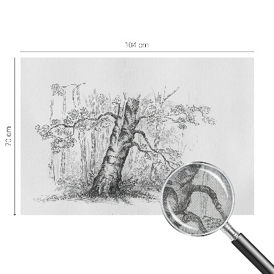 Removable wall mural wallpaper with a forest tree design