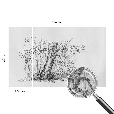 Removable wall mural wallpaper Forest tree