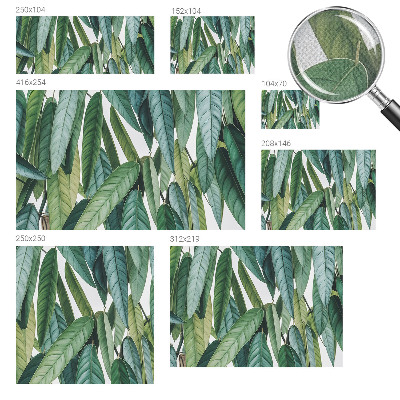 Peel and stick wall mural for living room with a natural leaves design