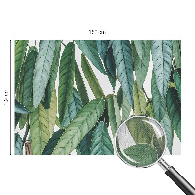 Peel and stick wall mural for living room with a natural leaves design