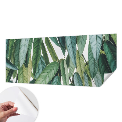 Peel and stick wall mural for living room with a natural leaves design