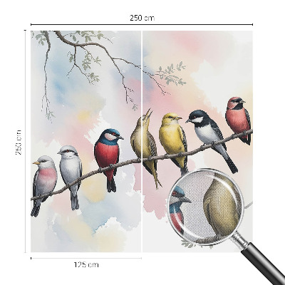 Peel and stick wall mural for bedroom Birds on a branch