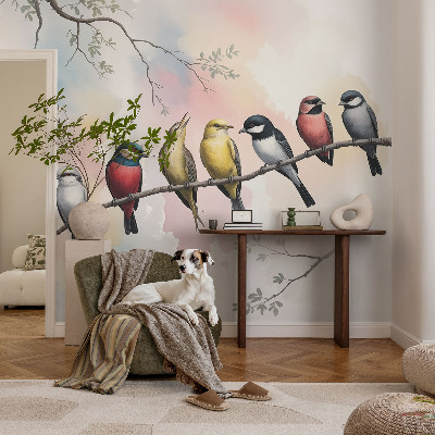 Peel and stick wall mural for bedroom Birds on a branch