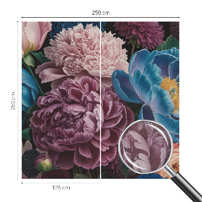Peel and stick wall mural for kids' room with colorful flowers