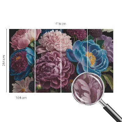 Peel and stick wall mural for kids' room with colorful flowers