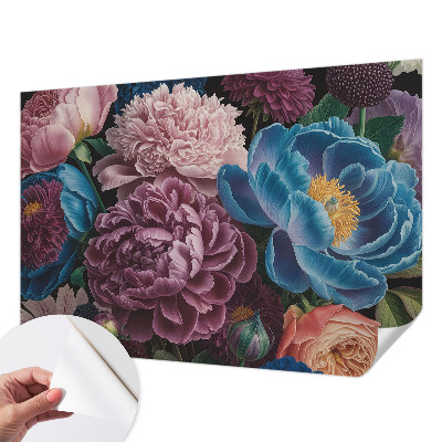 Peel and stick wall mural for kids' room Colorful flowers