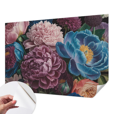 Peel and stick wall mural for kids' room Colorful flowers