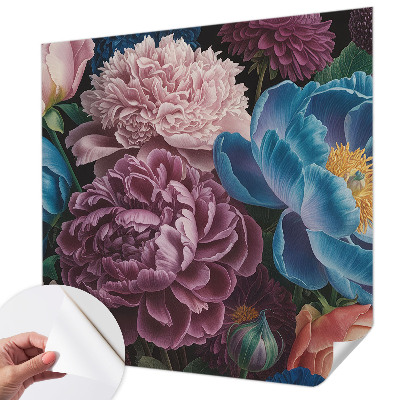 Peel and stick wall mural for kids' room Colorful flowers