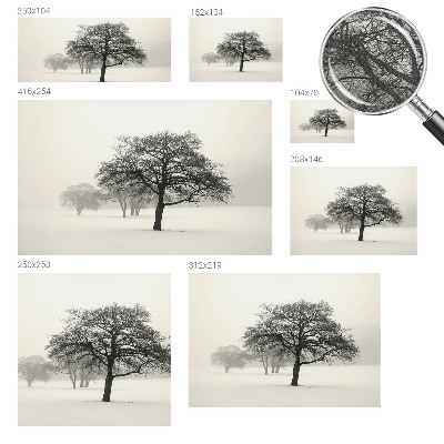3D wall mural with a winter trees design